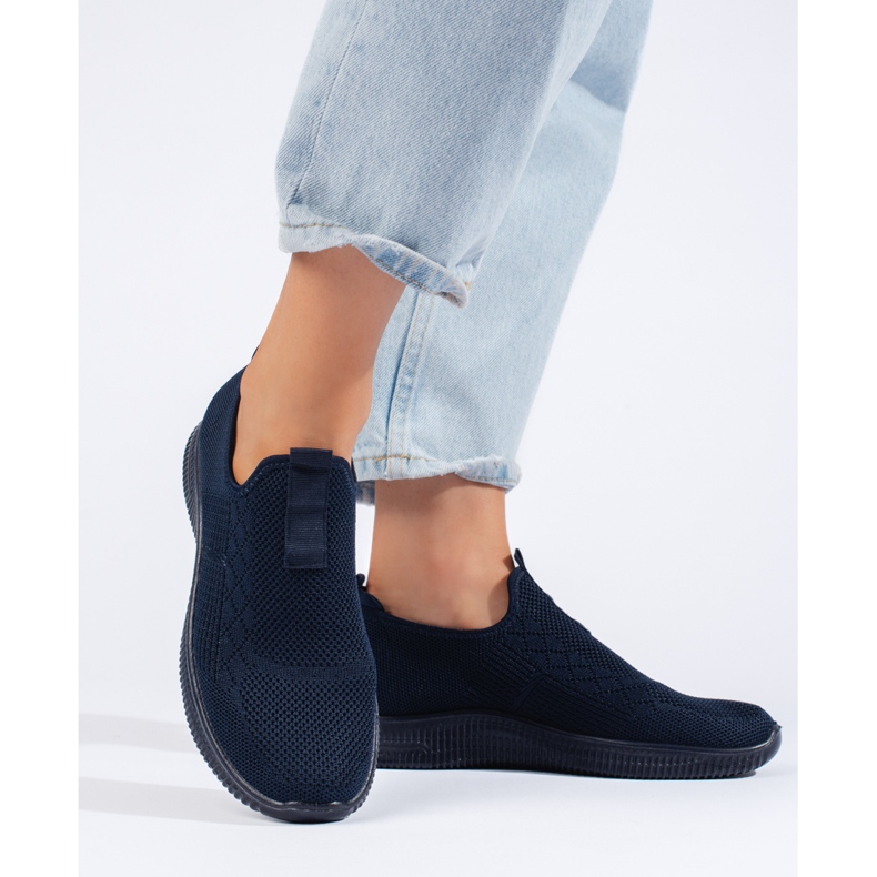 Pantofi sport slip-on dama bleumarin albastru 2