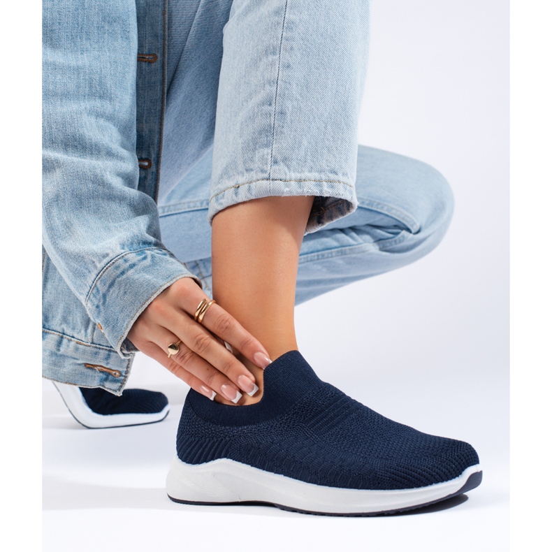 Pantofi sport din material textil bleumarin albastru 2