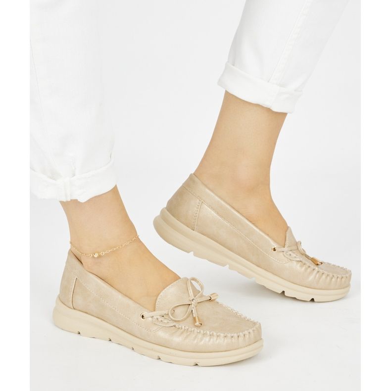 Seastar Mocasini aurii confortabili din piele ecologica de aur 1 Seastar Mocasini aurii confortabili din piele ecologica de aur 1