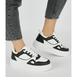 Pantofi sport de dama negri cu platforma negru 2