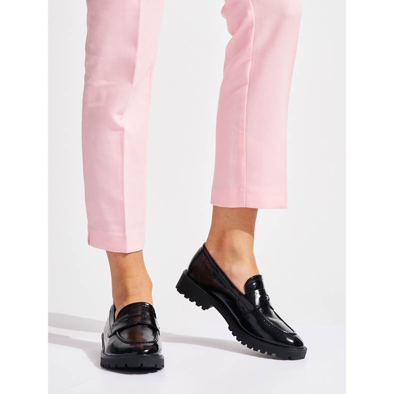 Mocasini negri patentati negru 2