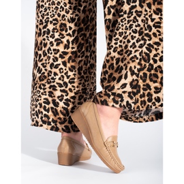 Mocasini de dama bej cu catarama 2