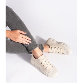 Tenisi de dama din piele bej 1