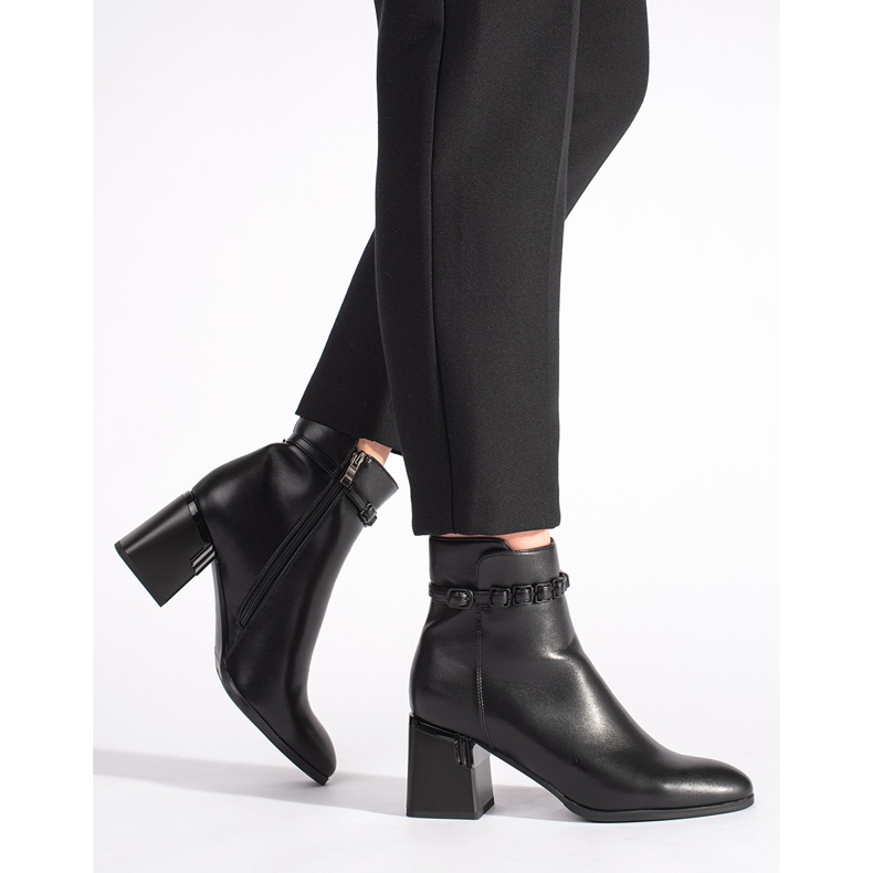 Botine de dama elegante negre negru 1
