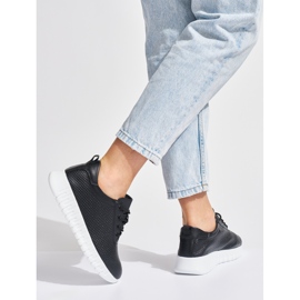 Pantofi negri ajurati de Sergio Leone negru 1