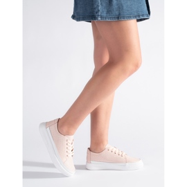 Tenisi roz ajurati din piele marca Sergio Leone 1