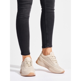 Sergio Leone Pantofi sport de dama din piele bej 1