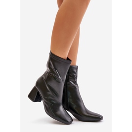 Botine de damă netede din piele ecologică, Izariel negru 1