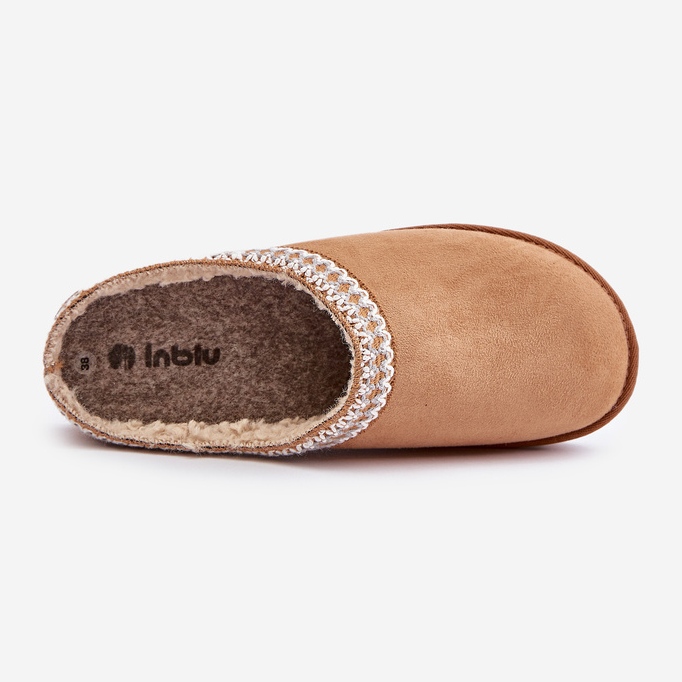 Pantofi Comozi Dama Acasă Papuci Cu Broderie Inblu FX000021 Camel bej 2