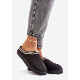 Pantofi confortabili pentru casa Papuci de dama cu broderie Inblu FX000021 Negru 1