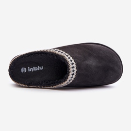 Pantofi confortabili pentru casa Papuci de dama cu broderie Inblu FX000021 Negru 2