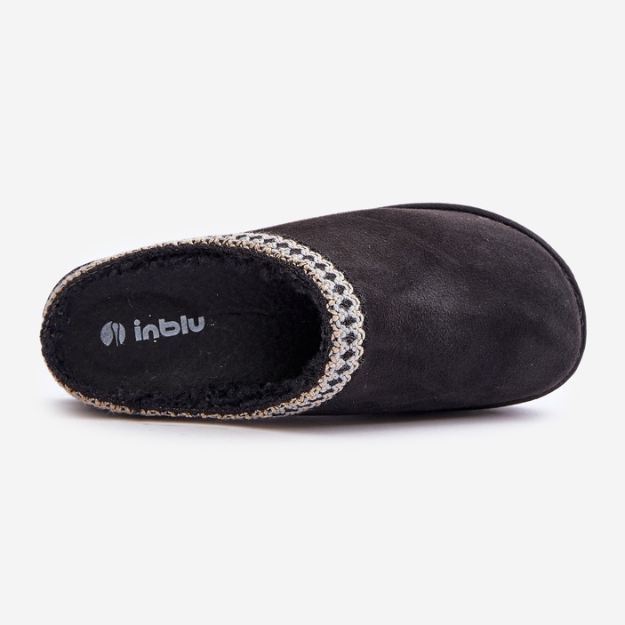 Pantofi confortabili pentru casa Papuci de dama cu broderie Inblu FX000021 Negru 2