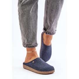Pantofi de casa Papuci dama Inblu ED000018 Bleumarin albastru 4