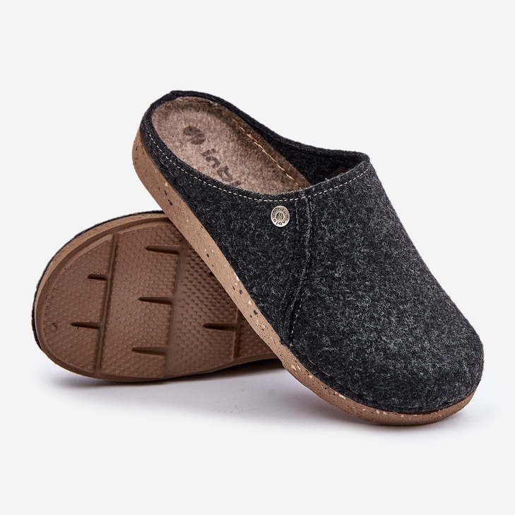 Pantofi de acasă pentru bărbați Papuci de casă Flip-flops Inblu MT000011 Grafit negru 2