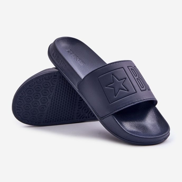 Flip-flops pentru bărbați ușoare, cu logo-ul Big Star OO174031 bleumarin albastru 2