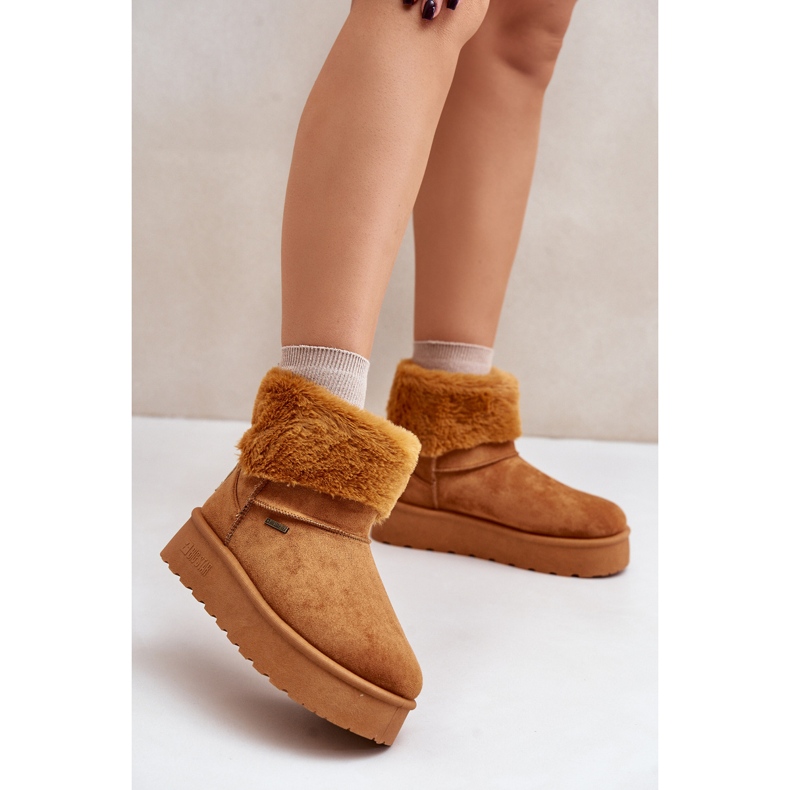 Cizme de zapada cu platforma cu blana Big Star OO274A106 Camel bej 2 Cizme de zapada cu platforma cu blana Big Star OO274A106 Camel bej 2