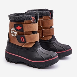 Cizme de zăpadă cu velcro pentru copii Lee Cooper LCJ-24-44-2864K Camel maro 1