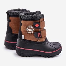 Cizme de zăpadă cu velcro pentru copii Lee Cooper LCJ-24-44-2864K Camel maro 2