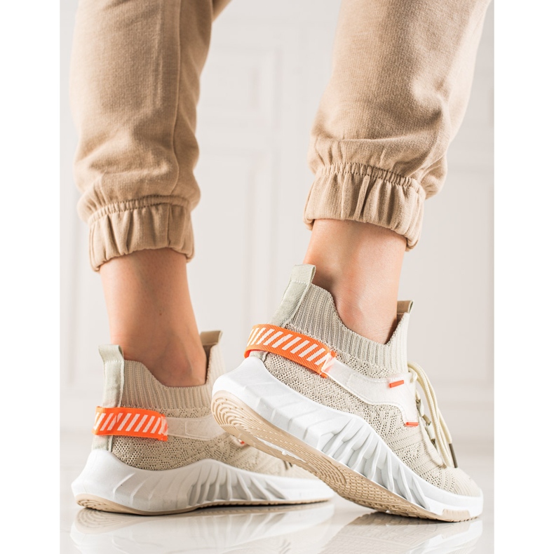 Weide Adidași textile la modă bej 2