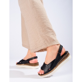 W. Potocki Sandale cu pană joasă de damă Potocki negre negru 1 W. Potocki Sandale cu pană joasă de damă Potocki negre negru 1