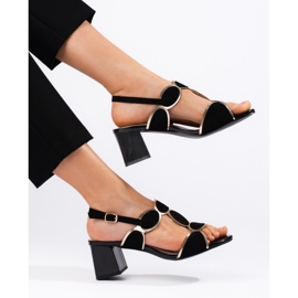 Goodin Sandale de dama negre cu catarama negru 1
