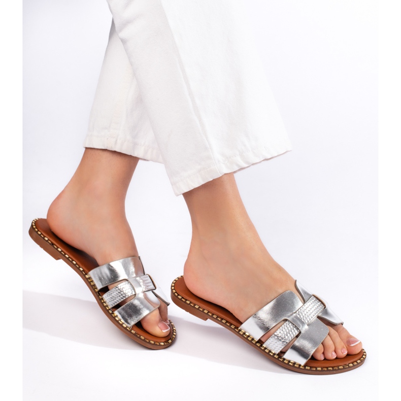 Flip-flops de damă argintii 1