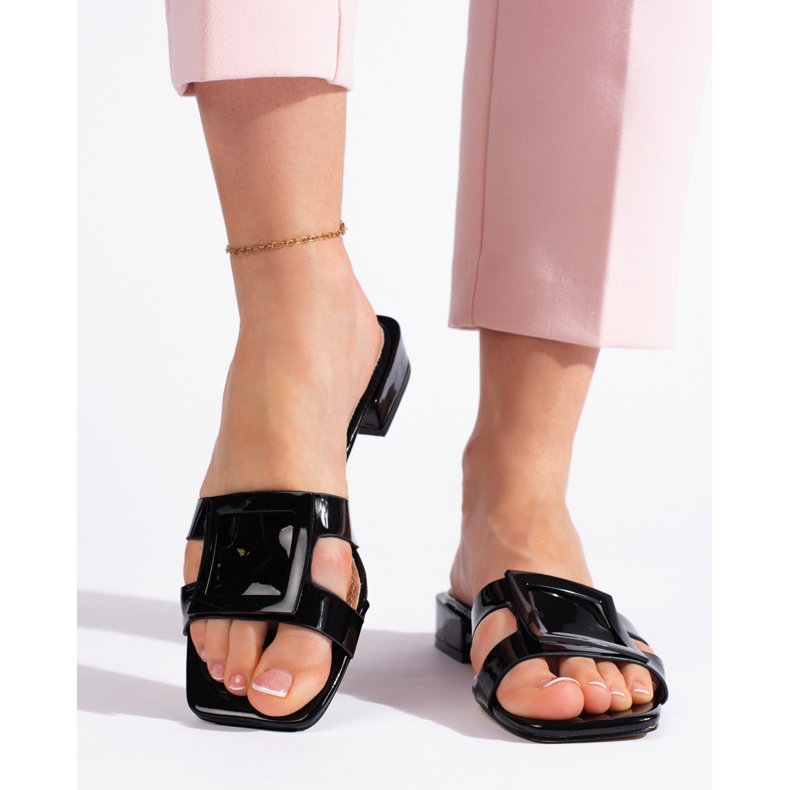 Șlapi de damă clasici, negri, eleganti negru 1