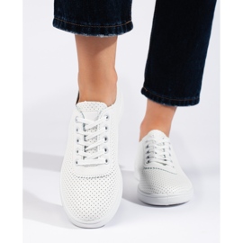 Seastar Pantofi albi de dama cu siret 1