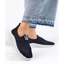 Pantofi sport slip-on ajurat bleumarin albastru 1