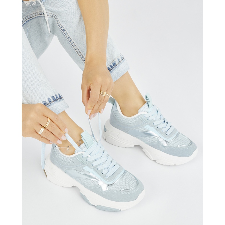 Pantofi sport de dama albastri cu talpa groasa albastru 2 Pantofi sport de dama albastri cu talpa groasa albastru 2