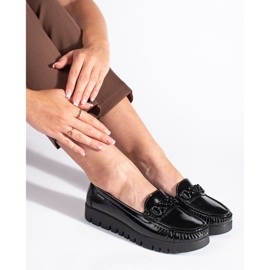 Goodin Pantofi dama patentati cu talpa groasa negru 2