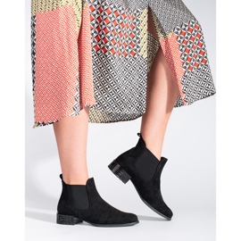 Cizme Chelsea negre cu toc decorativ de Sergio Leone negru 1 Cizme Chelsea negre cu toc decorativ de Sergio Leone negru 1