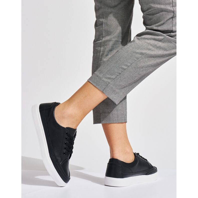 Adidași de damă din piele neagră de la Sergio Leone negru 2