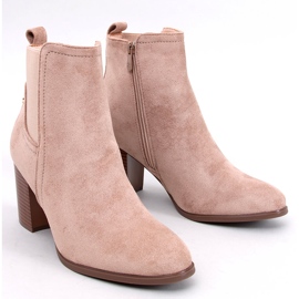 Botine clasice cu toc înalt Rosey Khaki bej 1