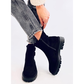 Lanier Botine negre din piele intoarsa negru 1