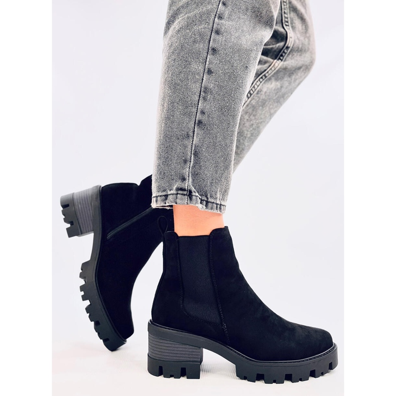 Botine Ragga Black cu toc înalt negru 2