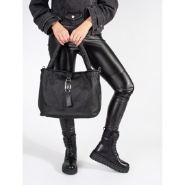Seastar Botine negre cu siret pe platforma negru 3
