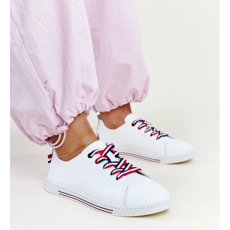 Adidași din piele albă Vinceza 1