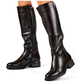 Cizme negre de dama din piele ecologica pentru iarna negru 2 Cizme negre de dama din piele ecologica pentru iarna negru 2