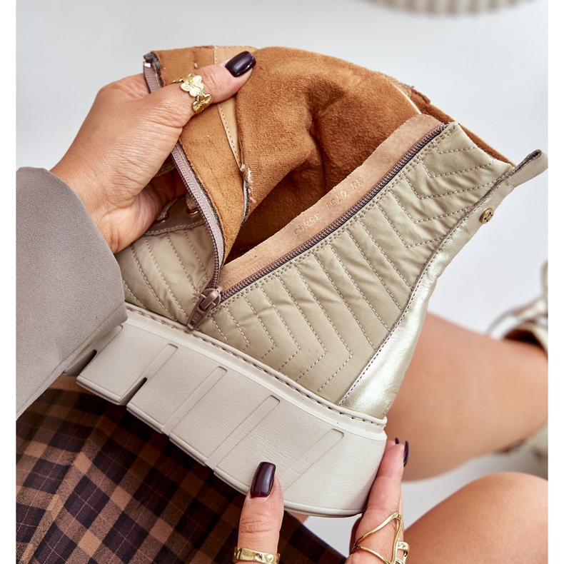 Botine din piele pe platformă Maciejka 06751-25 Aur de aur 2 Botine din piele pe platformă Maciejka 06751-25 Aur de aur 2