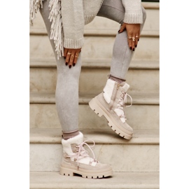 Cizme Bej Merilana Piele De Oi Cu Blana 2