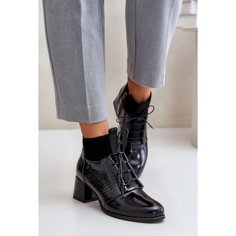 Zazoo 60503 Cizme din piele cu toc inalt, calduroase, negre negru 2 Zazoo 60503 Cizme din piele cu toc inalt, calduroase, negre negru 2