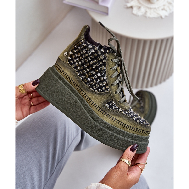 Cizme Piele Pe Platformă Și Pană Maciejka 06759-09 Verde 1