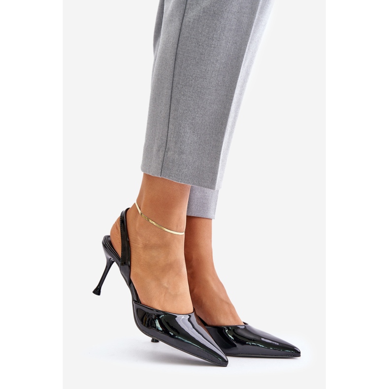 Tocuri inalte patentate cu toc deschis, Emmizola Neagra negru 1