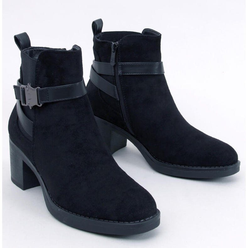 Botine Yonda negre cu toc stabil negru 1