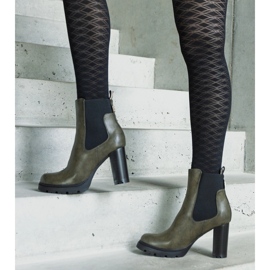 Botine verzi cu slip-on din piele ecologică Motena verde 1