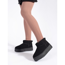 Seastar Cizme de zăpadă de damă izolate negre cu platformă negru 1