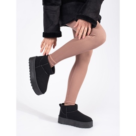 Seastar Cizme de zăpadă de damă izolate negre cu platformă negru 2