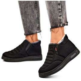 Botine de iarna joase, negre, izolate pentru zapada, botine dama negru 3
