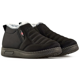 Botine de iarna joase, negre, izolate pentru zapada, botine dama negru 1